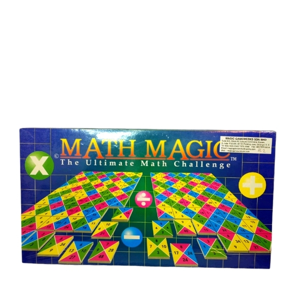 math magic Games New Math Magic Board Game Complete W 84 Tiles The
